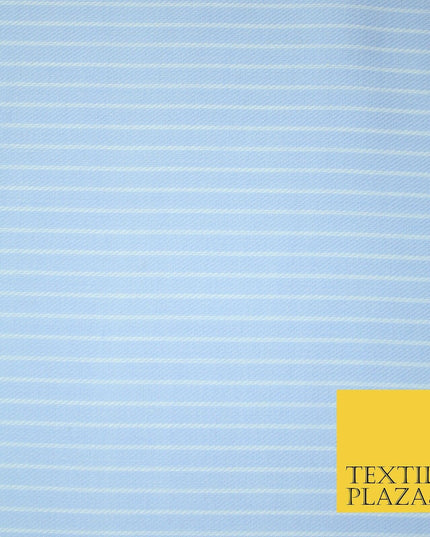 Sky Blue White Pinstripe Soft Brushed Twill Effect Fabric Pyjamas Nightwear 2218
