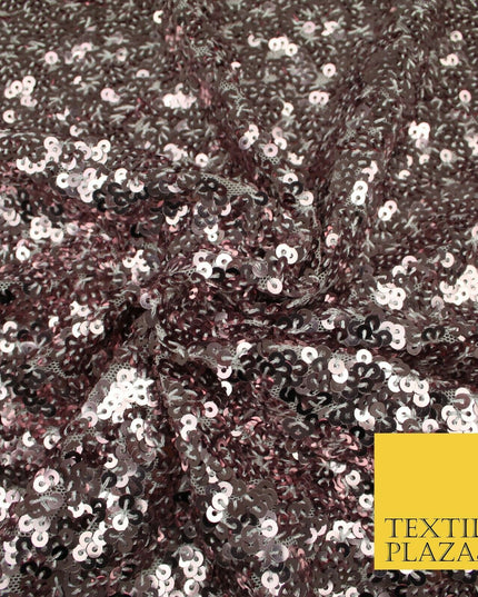 DUSTY PINK Intense All Over Sequin Stretch Net Lace Dress Fabric Dancewear 1819