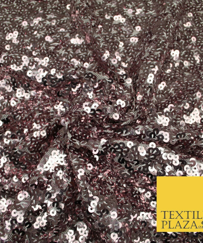 DUSTY PINK Intense All Over Sequin Stretch Net Lace Dress Fabric Dancewear 1819