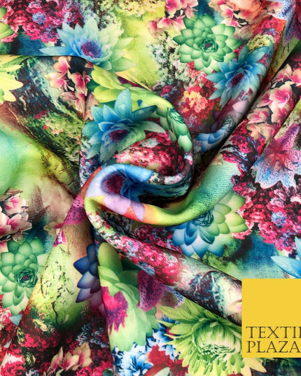 High Quality Multicolour Floral Digital Print Scuba Fabric Stretch Jersey 1414