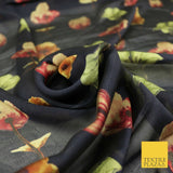 Floral Floating Multicolour Flowers Printed Sheen Soft Georgette Dress Fabric