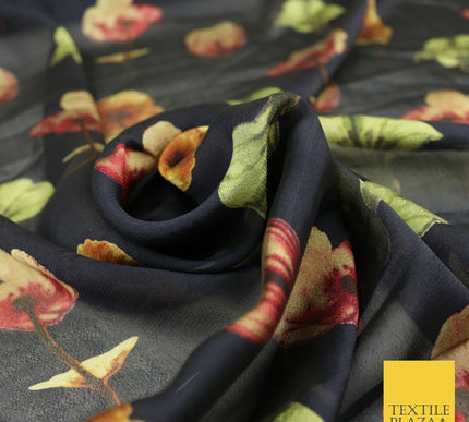 Floral Floating Multicolour Flowers Printed Sheen Soft Georgette Dress Fabric