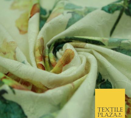 Falling Single Roses Embroidered 100% Cotton Lawn Print Fashion Fabric Craft