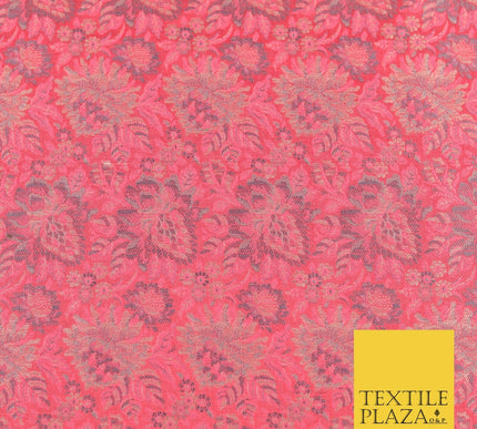 PINK Luxury PURE Benarsi Brocade Woven Dress Fabric Metallic Fancy 1739