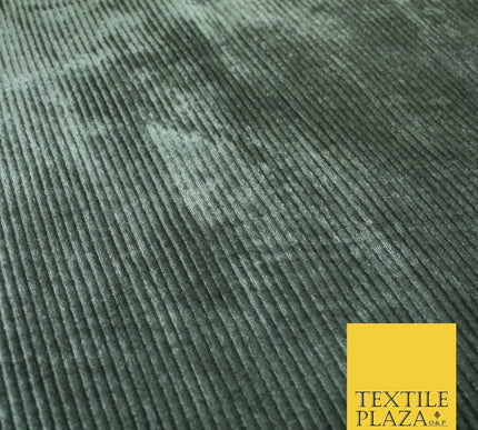 Premium Soft Grey Ribbed Striped Raised Velvet Velour Dress Fabric 1851