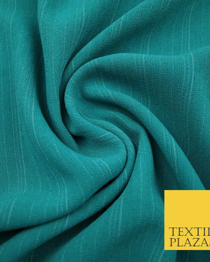 Aquamarine Sea Green Stripe Polyester Blouse Jumpsuit Culottes Dress Fabric 2618