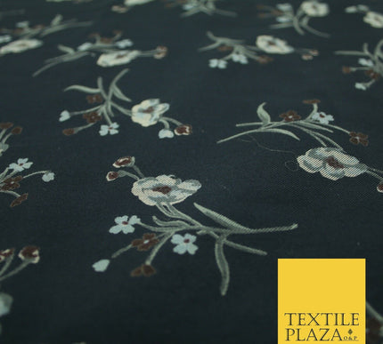 Floral Abstract Printed Twill 100% Polyester Dress Thick Heavy Fabric 60" wide
