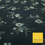 Floral Abstract Printed Twill 100% Polyester Dress Thick Heavy Fabric 60" wide