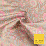 Pale Peach Luxury Flowers PURE Benarsi Brocade Woven Dress Fabric Fancy 1746