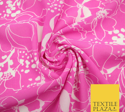 New High Quality Floral Flowers Monotone Tropical Printed Georgette Dress Fabric