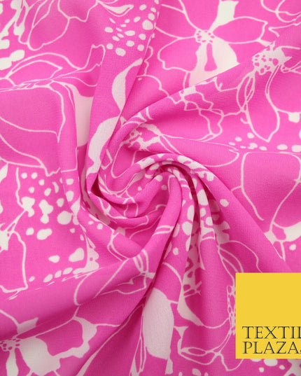 New High Quality Floral Flowers Monotone Tropical Printed Georgette Dress Fabric
