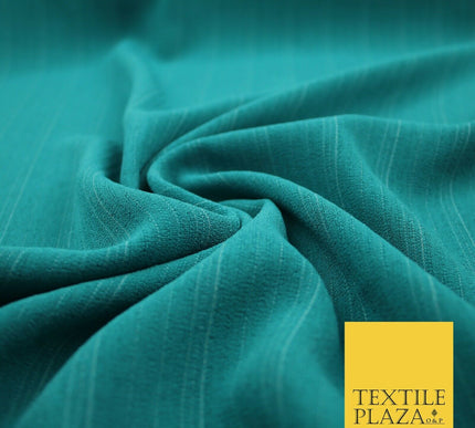 Aquamarine Sea Green Stripe Polyester Blouse Jumpsuit Culottes Dress Fabric 2618