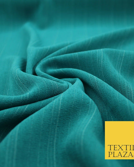 Aquamarine Sea Green Stripe Polyester Blouse Jumpsuit Culottes Dress Fabric 2618