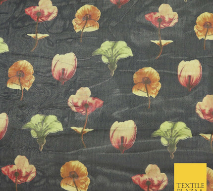 Floral Floating Multicolour Flowers Printed Sheen Soft Georgette Dress Fabric
