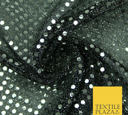 Glitzy 4mm Sequin Hologram Stretch Fabric Shiny Sparkly FancyDress Dance Costume