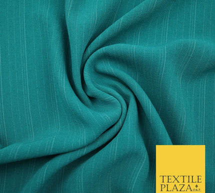 Aquamarine Sea Green Stripe Polyester Blouse Jumpsuit Culottes Dress Fabric 2618