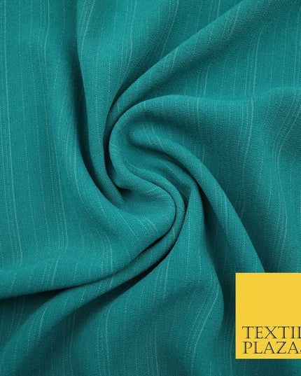 Aquamarine Sea Green Stripe Polyester Blouse Jumpsuit Culottes Dress Fabric 2618