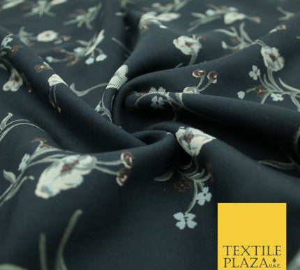Floral Abstract Printed Twill 100% Polyester Dress Thick Heavy Fabric 60" wide