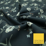 Floral Abstract Printed Twill 100% Polyester Dress Thick Heavy Fabric 60" wide
