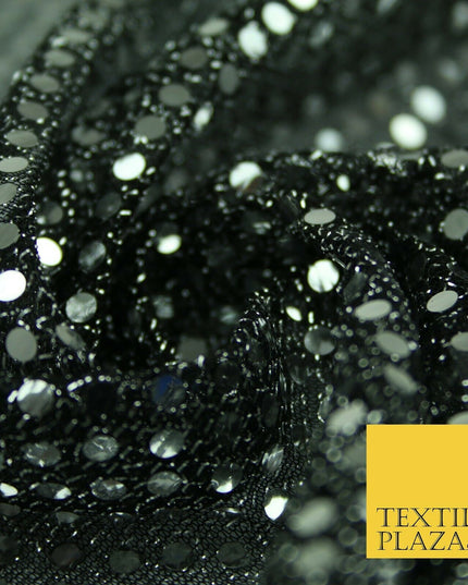 Glitzy 4mm Sequin Hologram Stretch Fabric Shiny Sparkly FancyDress Dance Costume