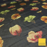 Floral Floating Multicolour Flowers Printed Sheen Soft Georgette Dress Fabric