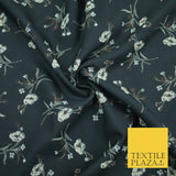 Floral Abstract Printed Twill 100% Polyester Dress Thick Heavy Fabric 60" wide