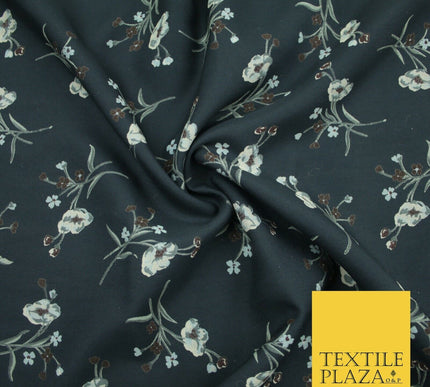 Floral Abstract Printed Twill 100% Polyester Dress Thick Heavy Fabric 60" wide