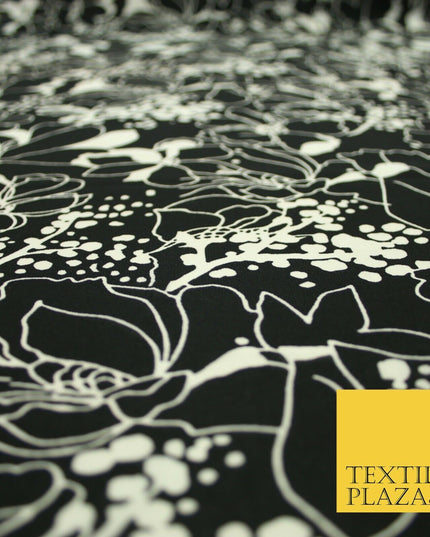 New High Quality Floral Flowers Monotone Tropical Printed Georgette Dress Fabric