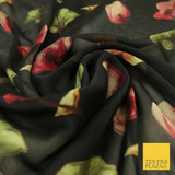 Floral Floating Multicolour Flowers Printed Sheen Soft Georgette Dress Fabric
