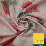 Falling Single Roses Embroidered 100% Cotton Lawn Print Fashion Fabric Craft