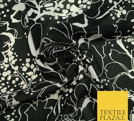 New High Quality Floral Flowers Monotone Tropical Printed Georgette Dress Fabric