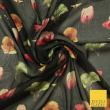Floral Floating Multicolour Flowers Printed Sheen Soft Georgette Dress Fabric