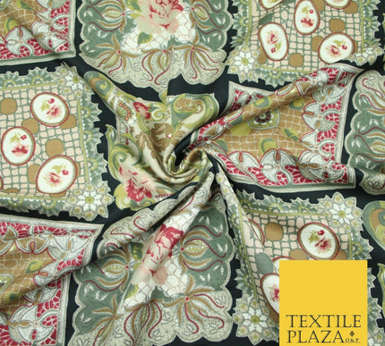 Floral Abstract Printed Twill 100% Polyester Dress Thick Heavy Fabric 60" wide