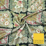 Floral Abstract Printed Twill 100% Polyester Dress Thick Heavy Fabric 60" wide