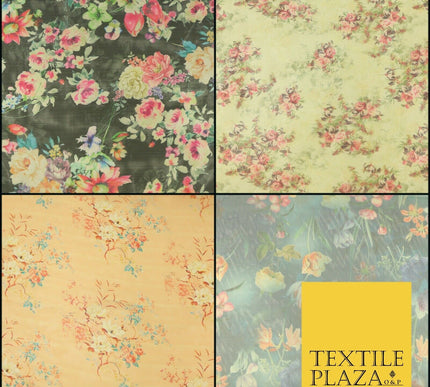 Italian Design Premium Floral Digital Printed Sheer Organza 100%Polyester Fabric
