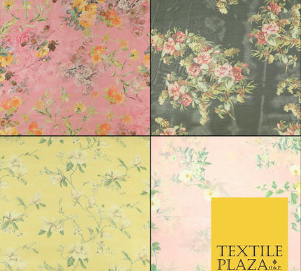 Italian Design Premium Floral Digital Printed Sheer Organza 100%Polyester Fabric