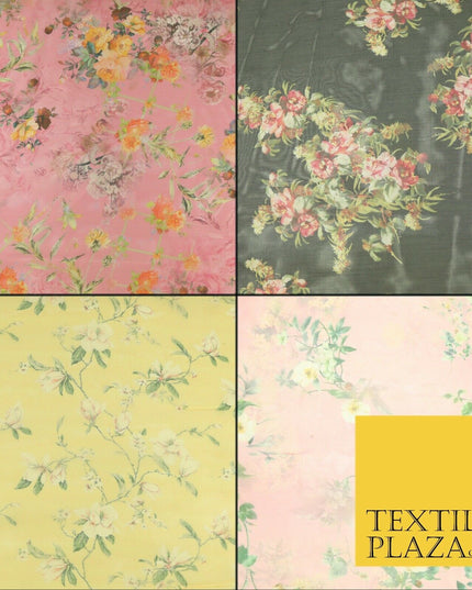 Italian Design Premium Floral Digital Printed Sheer Organza 100%Polyester Fabric