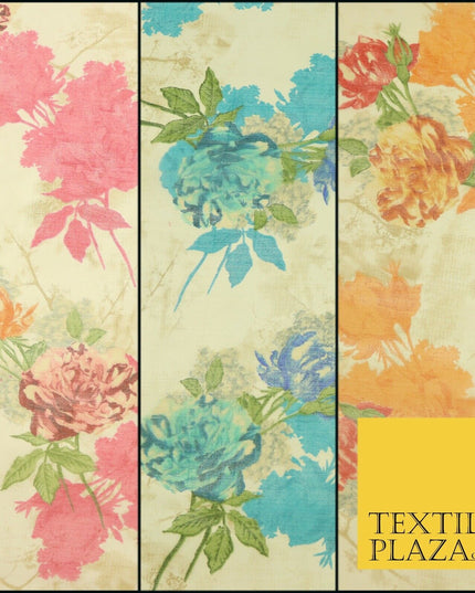 Italian Design Premium Floral Digital Printed Sheer Organza 100%Polyester Fabric