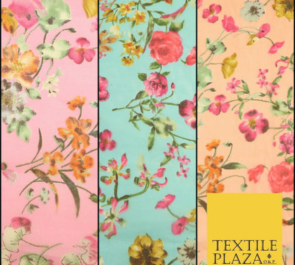 Italian Design Premium Floral Digital Printed Sheer Organza 100%Polyester Fabric