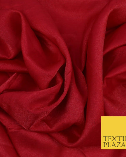 DEEP RED Soft Smooth Silky Shimmer Polyester Woven Fabric Lining Salwar 1498