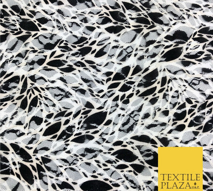 Cobweb Webbed Black White Ivory Net Lace Fabric Trendy Dress Fashion 45" GE810