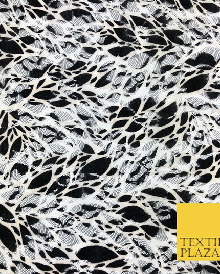 Cobweb Webbed Black White Ivory Net Lace Fabric Trendy Dress Fashion 45" GE810