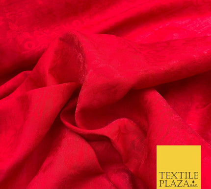 Premium Red Fancy Floral Shimmer Jacquard Fabric Dress Material 45" NC665