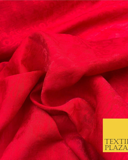 Premium Red Fancy Floral Shimmer Jacquard Fabric Dress Material 45" NC665