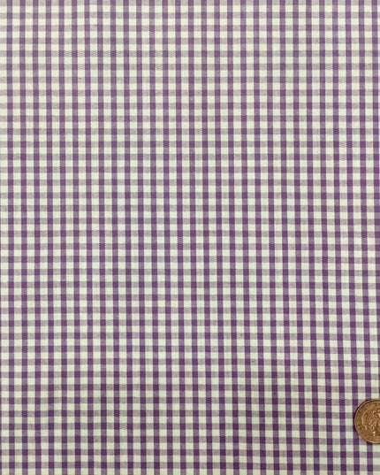 PURPLE Small Gingham POLYCOTTON Fabric - Per Metre - RD62