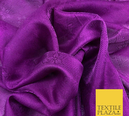 Premium Purple Fancy Floral Shimmer Jacquard Fabric Dress Material 45" NC661