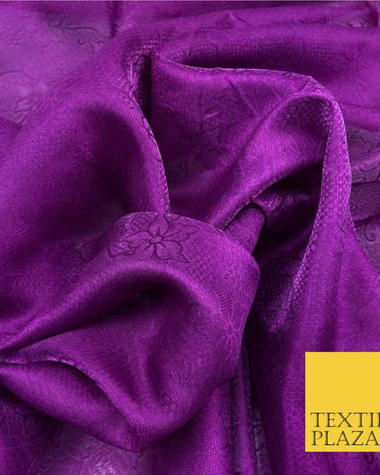 Premium Purple Fancy Floral Shimmer Jacquard Fabric Dress Material 45" NC661