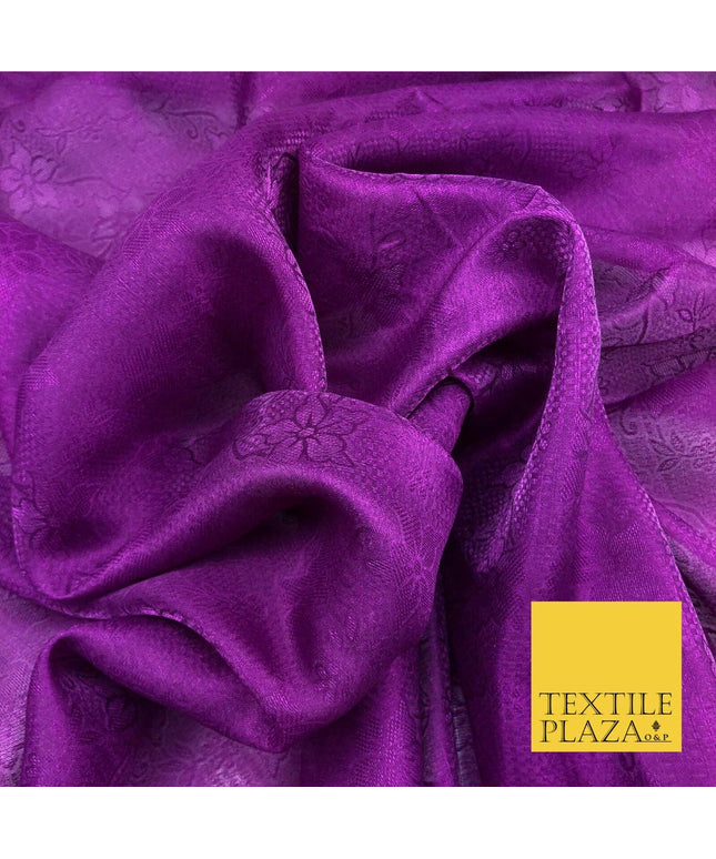 Premium Purple Fancy Floral Shimmer Jacquard Fabric Dress Material 45" NC661