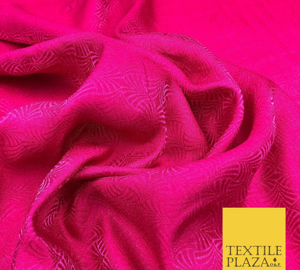 Premium Cerise Pink Fancy Waves Shimmer Jacquard Fabric Dress Material 45" NC657