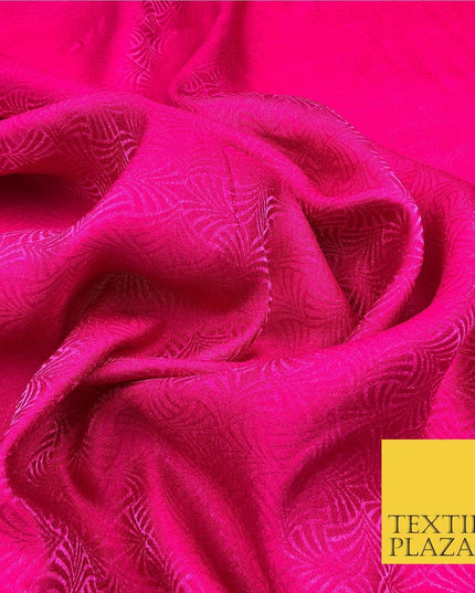 Premium Cerise Pink Fancy Waves Shimmer Jacquard Fabric Dress Material 45" NC657